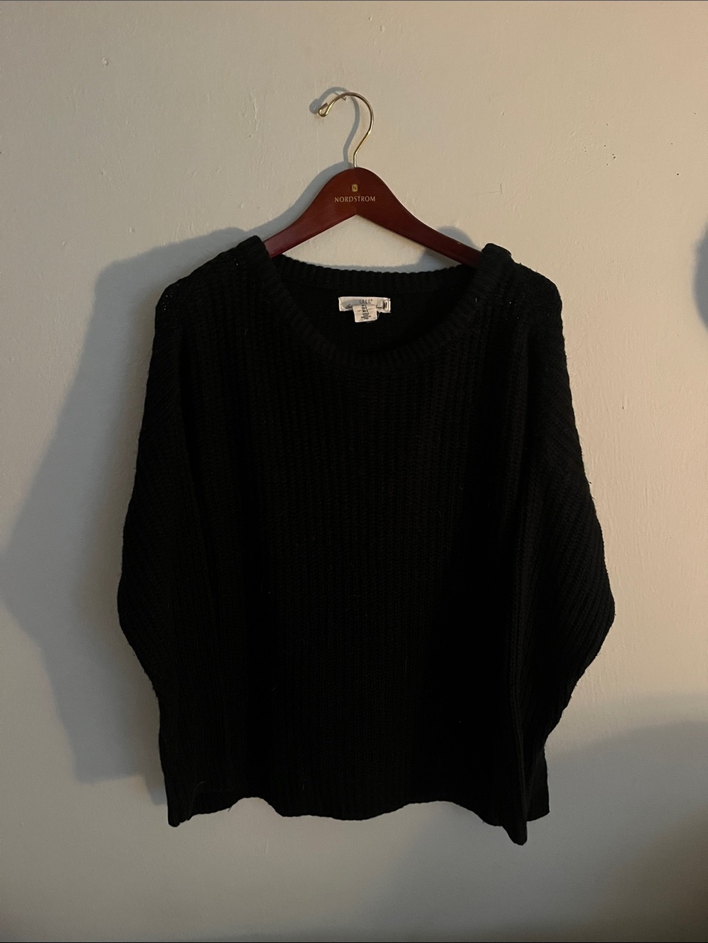 Black Ribbed Crewneck Sweater - Unknown Brand